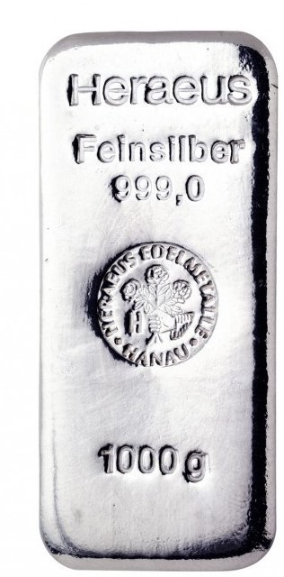 1 kg Silberbarren Heraeus