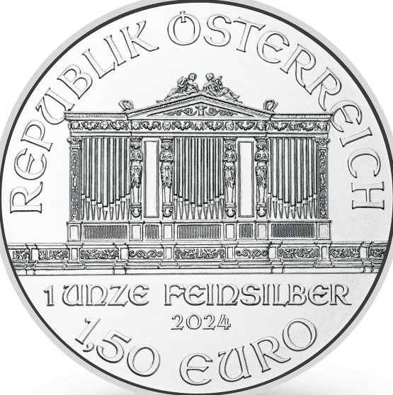 5 Stück, 1 Unze Silber Wiener Philharmoniker 2024