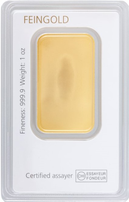 1 Unze Goldbarren Degussa