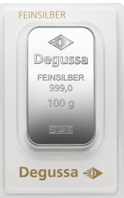 100 g Silberbarren Degussa