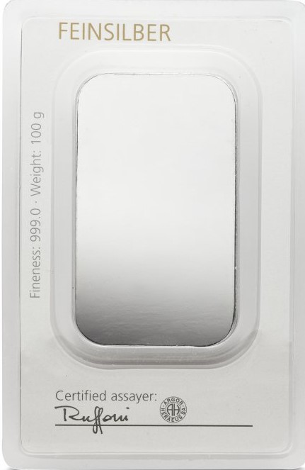 100 g Silberbarren Degussa