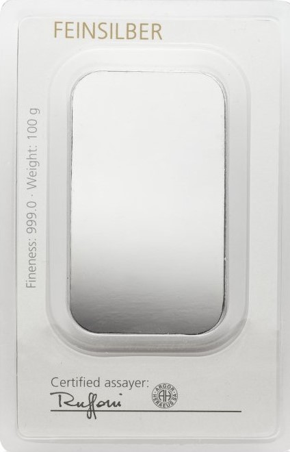 100 g Degussa Silberbarren
