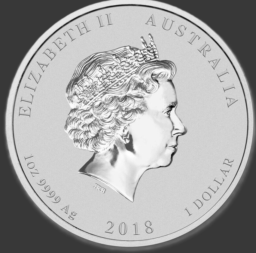 1 OZ SILBERMÜNZE, LUNAR HUND 2018 – MIT FARBE