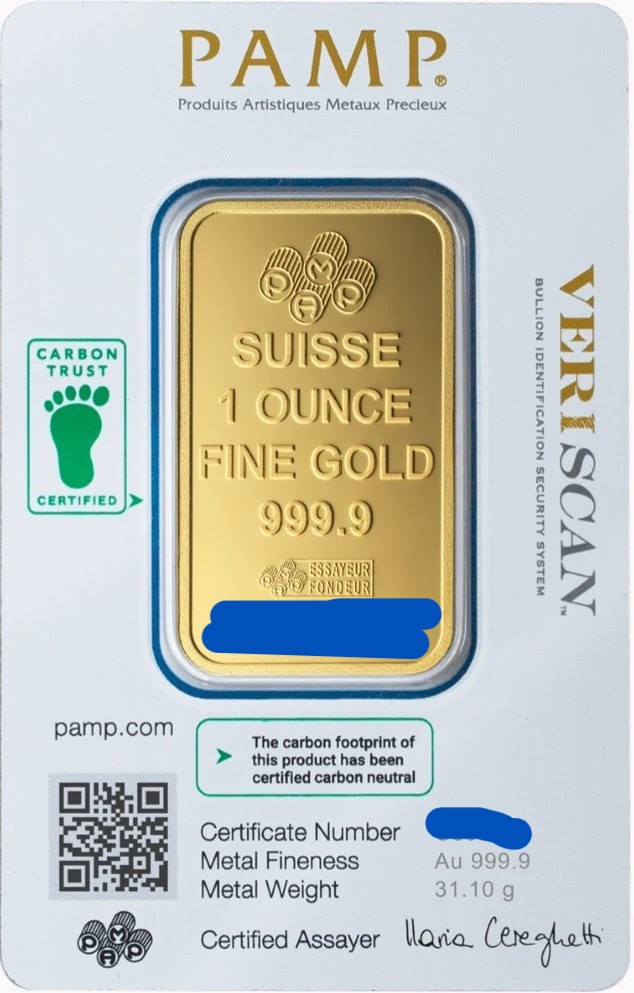 1 Unze Goldbarren PAMP Suisse Fortuna