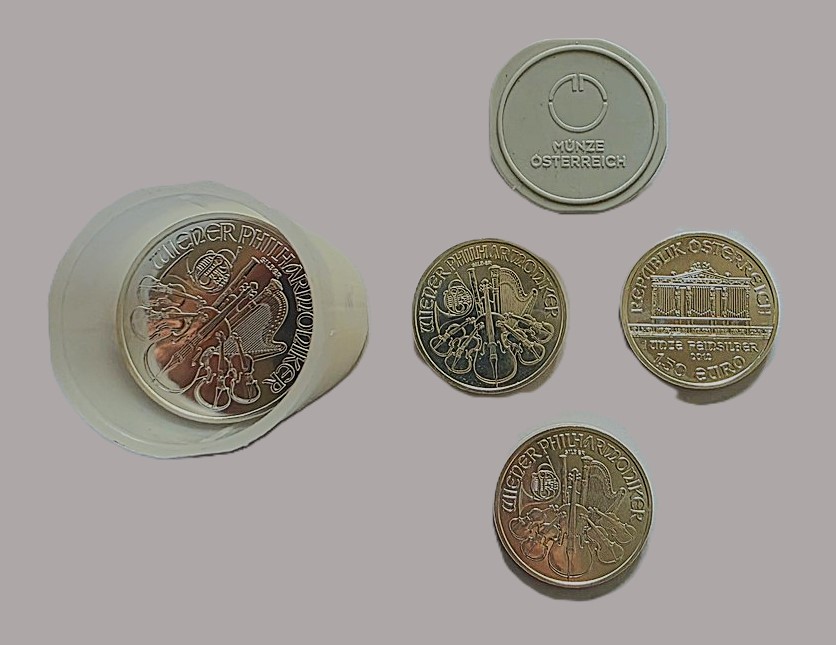 20 × Wiener Philharmoniker Silberunzen in Tube