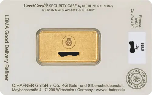 10 g Goldbarren C. Hafner