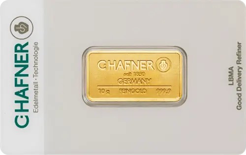 10 g Goldbarren C. Hafner